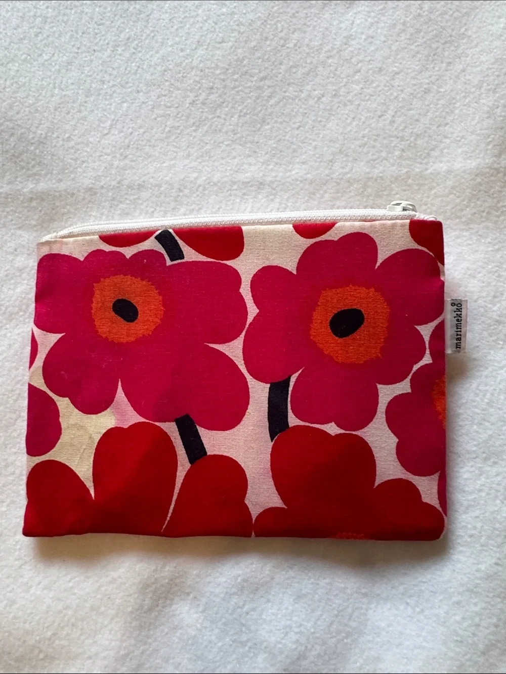 Marimekko Unikko Zip Pouch Cosmetic Bag 8”x6”